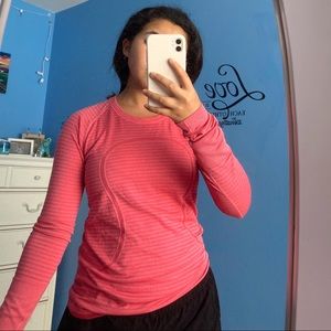 LULULEMON Boomjuice pink striped swiftly